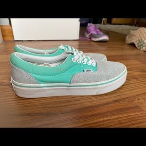 teal and gray women’s vans size 8.5
